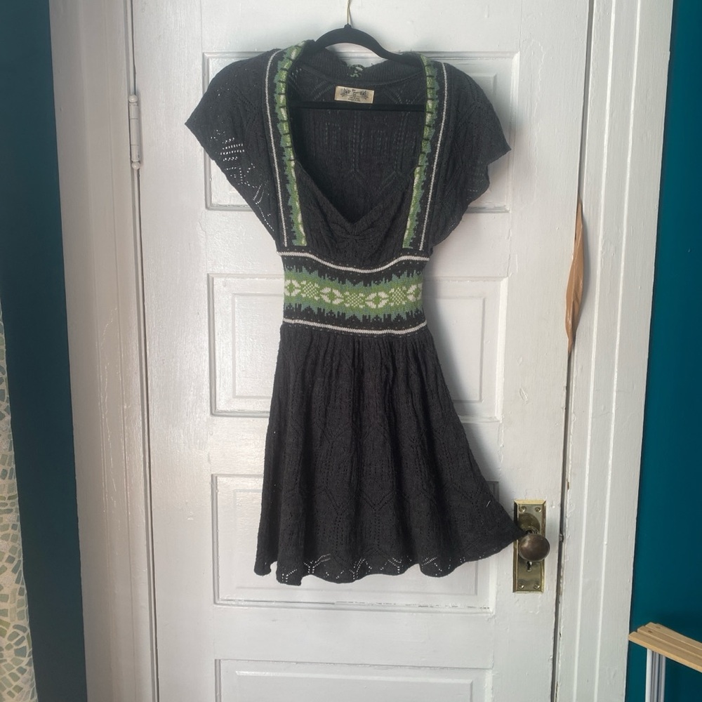 Black and Grey Knit Free People Dress
